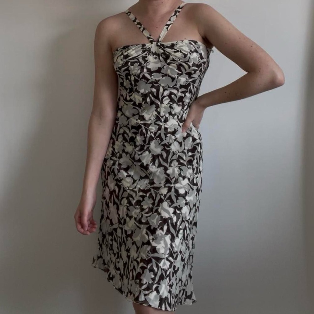 Vintage Ann Taylor floral silk midi dress